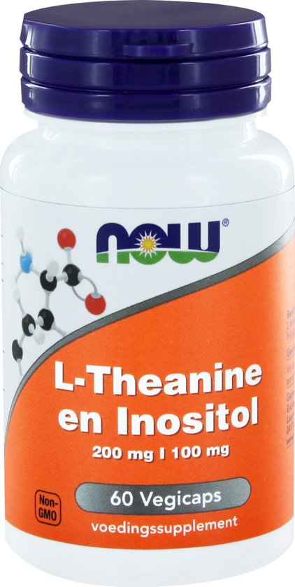 NOW L-Theanine 200mg and Inositol 100mg 60 vcaps