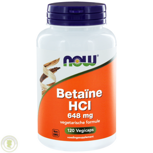 NOW Betaine HCI 648mg Capsules 120ST